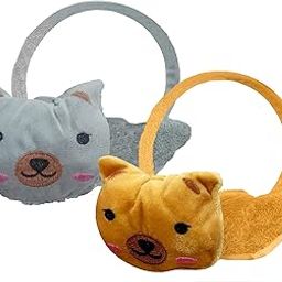 Winter Earmuffs Outdoor Wear Soft Faux Fur Plush Ear Warmer Football Design Windproof Woolen Warm Ear Muff Girl & Boys (Dark Pink & Mustard)…-image-75