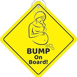 True Flair Bump On Board Car Sign, Baby Vehicle Window Decal with Suction Cup, Pregnant Women Safety Notice-image-5