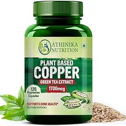 Plant Based Copper 1700mcg Supplement with Green Tea Extract | Support Connective Tissues | Good For Bone Health - 120 Veg Capsules-77