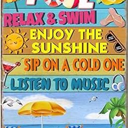 Metal Sign Welcome to Our Pool Vintage Sign Pool Signs Patio Pub Backyard Wall Decoration Swimming Pool Rules Sign Decor Sign 12x17 Inches-image-4