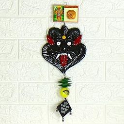 Nazar Battu Evil Eye for Home Entrance | 14 Inch Approx Hard Plastic | Panchmukhi Hanuman Yantra | Wall Hanging Nimbu Mirchi | Mahakal Bhoot Mask | Home, Office Najar Raksha Kavach | Najariya Yantra-12