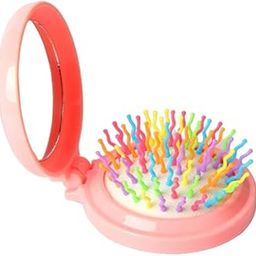 ayushicreationa Travel Hair Brush with Mirror, Compact Mirror with Mini Hair Brush Kit, Folding Hairbrush for Women, Small Hair Comb with Mirror Portable Size in Purse or Pocket, 1pc, Multi.-image-30