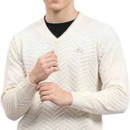 Mens Self Design V Neck Full Sleeve Pullover (1243142VN)-image-13