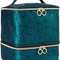 UJEAVETTE® Double Layers Nail Polish Bag Practical Holds 30 Bottles Cosmetic Travel Bag Green-image-51