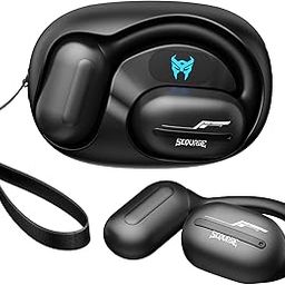 Transformers TF-T20 Open Ear Headphones Wireless Bluetooth 5.4 Earbuds 60H Playtime Noise Canceling Earbuds Wireless with Mic Earhooks Over Ear Headphones Waterproof for Sport Android/iOS Black-picture-32