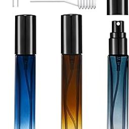 Yikimyfo Perfume Atomizer Bottle Refillable, 3 Pcs 10ml Travel Size Glass Perfume Bottle Fine Mist Empty Perfume Spray Bottles Cologne Bottle Mini Perfume Refillable Bottle-2