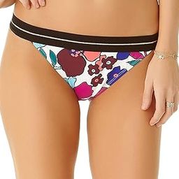 Women's Elastic Print Bikini Swim Bottom, cali Floral White, X Large-image-79