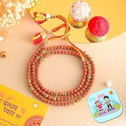CraftVatika Rakhi for Brother with Gift Combo Rudraksh Rakhi Set of 1 for Bhaiya Boy Kids Men, Rakhi with Fridge Magnet Gift, Rakshabandhan Rakhi Gift Combo Fridge Magnet for Door Decor-image-12
