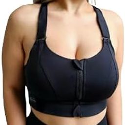 Zip Front Adjustable High Impact Sports Bras for Women Full Coverage Workout Running Removable Stretchy Pads Pack of 1-picture-3