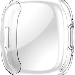 Soft Screen Protector Case Compatible with Fitbit Versa 4 / Sense 2, TPU Protective Screen Cover Saver Bumper Accessories for Fitbit Versa 4, Sense 2 Smartwatch (Transparent)-31