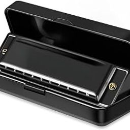 Key C Diatonic Blues Harmonica 10 Hole 20 Tones with Case, Mouth Organ for Beginners, Students, Kids & Professionals, Black-image-74