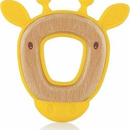 BeeBaby Giraffe Shape 2 in 1 Soft Silicone & Beech Wood Teether for 6 to 12 Months, BPA Free Teething Toy for Babies with Textured Surface for Soothing Gums. (Giraffe - Yellow)-picture-29
