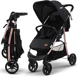 Baybee Infant Baby Pram Stroller for Newborn Babies with Aluminium Frame, 3-Position Adjustable Seat & Canopy, Bassinet, Large Wheels | Baby Stroller for Baby Toddlers 0-3 Years Boy Girl (Rose Gold)-8