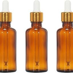 HOMEOTRADE 100ml 3pcs pack Amber Glass Bottles With golden white Glass Droppers;for Essential Oils,Serums,Liquids,laboratory,medicine-26