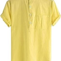 Men's Pure Cotton Summer Wear Chest Pocket Plain Mandarin Collor Half Sleeves Casual Slim Fit Shirt Style Short Kurta-image-58