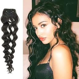 CADENZA HAIR Real 100% Human Hair Curly Hair Extension Natural Hair Streak Strands Natural Black, 10g (10 inch Hair Length)-image-24