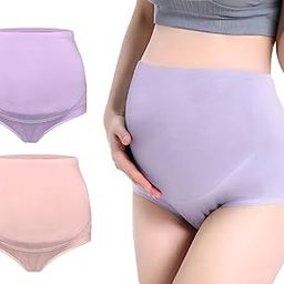 Women's Soft Cotton Maternity Postpartum High Waist Breathable Abdominal Support Underwear Panties Pregnancy Underwear Over Bump. Pack of 2-image-18