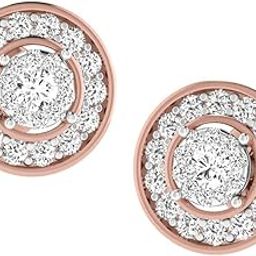 14K/18K Yellow/White/Rose Gold Diamond Stud Earring for Women-image-50