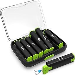 INKULTURE Weekly Medicine Organizer Box 02 Times a Day, Daily Tablets Container Case Travel Pill Box For 07 days | Apple Green | 01 Pcs-18