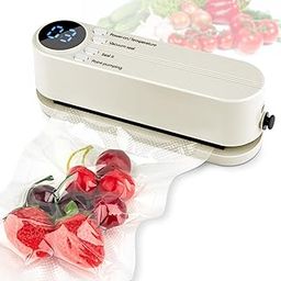 Mini Vacuum Sealer for Food, 3 in 1 Cordless Rechargeable Food Sealer for Dry/Moist Food Storage with 4 Snack Bags, Heat Sealer for Chip Bags, Inflation Pump for Balls with 1 Needle/1 Nozzle - Beige-image-24