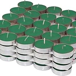Shraddha Creation Wax Green Tealight Candles, Plain Tea Lights Candles Set of 100 for Diwali Decorations, Fancy Unscented Tealight Candles Pack of 100pcs (Green Colour)-image-4