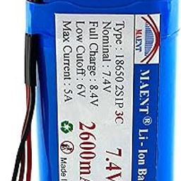 MAENT® 7.4V 18650 Lithium ion Rechargeable Battery 2S1P with 5264 pin 8.4V for POS Swipe Industrial Machine - 3C Rated (3 Pin 3 Wire, 2600 mah)-4