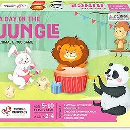 Chalk and Chuckles A Day in The Jungle – Animal Bingo Board Game for Kids 4-7 Years, Fun Family Game That Teaches Kindness and Social Skills, Educational Gift for Boys & Girls 5, 6 Years-image-86