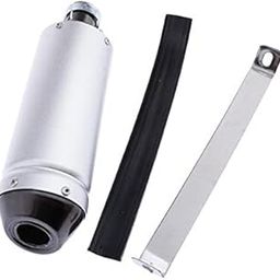 MERISHOPP® 2x28mm Universal Anodized Aluminum Motorcycle Exhaust Muffler Side Silver|Motors | Parts & Accessories | Motorcycle Parts | Exhausts & Exhaust Systems | Silencers, Mufflers & Baffles-image-77