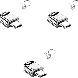 Verilux® Micro SD Card Reader Mini Type C TF with Keychain USB to SD SDHC SDXC OTG Memory Compatible Laptops MacBook Pro Galaxy Note 20 S20 3PCS-2
