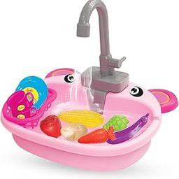Amazon Brand - Jam & Honey Barbie Washup Kitchen Set for Girls | Pretend Play Sink Toy with Utensils & Water Pump-98