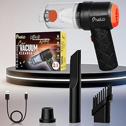 Pivalo 2-in-1 Cordless Vacuum Cleaner with Filter 3 Nozzles USB Cable Power Suction Rechargeable Battery Portable Wireless Mini Car Air Blower for Dry Cleaning Car Home Office Traveling (1Pc, Black)-13