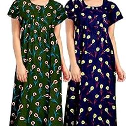 Cotton Printed Attractive Maternity Sleepwear Maxi Nighty-image-93