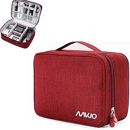 Aavjo Electronics Cosmetics Travel Organizer, Portable Bag for Accessories like Cables, Gadget Storage, Power Bank, Phone Charger, Universal Cable Storage Bag for Office and Home (Red)-13