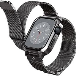 Spigen Metal Fit Pro Case with Strap for Apple Watch Series 9 45mm, Apple Watch Series 8/7 45mm, SE2/6/SE/5/4 44mm - Aluminium - Graphite-20