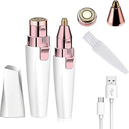 Cleanfly Facial Hair Remover Women, Rechargeable 2-1 Eyebrow Trimmer Razor Portable Painless Electric Lady Shaver For Body Face Beard Eyebrows Ear Nose Lips Chin Female Hair Removal-image-95