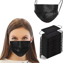 Black 3 ply disposable face shield filter protection breathable dust proof-22