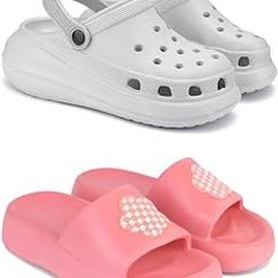 Premium Comfortable Regular Wear Women Clogs with Slider Sandal for Women's & Girls-Combo(2)-OO5-O15-7 Pink(COMBO(2)-OO5-O15-7_BZ)-EURO-38-image-50