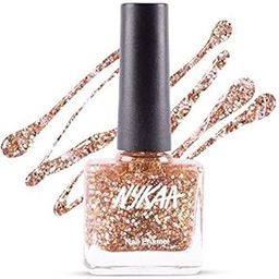 Nykaa Star Studded Glitter Coat Nail Enamel - 225 Boujee Rose Gold (9ml)-picture-23