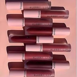 Frippe 8 Pcs Dark Liquid Glossy | Non Transfer Lip Color Cosmetic Beauty Product Kit- Lip Gloss For Women | Dark | Set For Women | Combo Pack Waterproof (8 Shades)-image-50