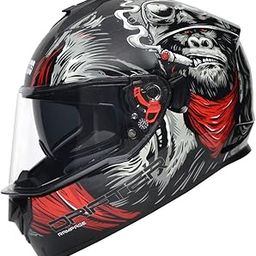 Studds Drifter D3 ISI and DOT Certified Full face Graphic Helmet for Men and Women with Inner Sun Visor and Spoiler (Black Grey N2, M)-picture-26