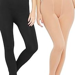 Pack of 2 Stockings For Women Summer Wear | Pantyhose Stockings For Women | Opaque Stockings For Women Summer- Skin and Black-image-54