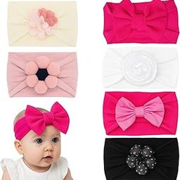 ANNA CREATIONS Baby Headbands – Soft Flower & Bow Shape Hair Bands for Baby Girls & Boys – Comfortable Elastic Patti Hair Accessories for Infants, Newborns & Toddlers Pack of 6 Pcs-image-84