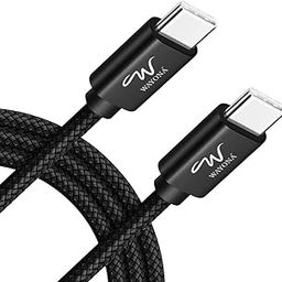 Wayona USB C to USB C 65W 6FT/2M Long Fast Charging Cable Compatible with iPhone 16,iPhone 15 Series,Samsung S25 Ultra, S24,Fold,Flip,OnePlus,Nothing Phone 2,Laptops & Macbook (2M, Black)-21