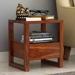 MGHY Pure Sheesham Wood Bed Side Table with One Drawer Best for Bed Room Living Room, Made Pure Sheesham Wood Bed Side with Natural Color (Honey)-15