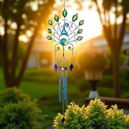 Peacock Wind Chime with Soothing Sound – Decorative Metal Art with Tuned Aluminum Pipes & Hanging Bells for Balcony, Garden, Patio, or Indoor Decor.-image-25