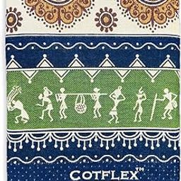 COTFLEX Original Solapur Chaddar Queen Bed, Cotton Blanket (Warli-Green)-image-66