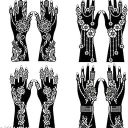 JMC Mehndi Stencil Set for Hands, Feet & Arms – Reusable Henna Tattoo Templates for Bridal, Festival & DIY Body Art – Easy-to-Use Temporary Tattoo Kit for Women & Girls a32+71+77+107-image-93