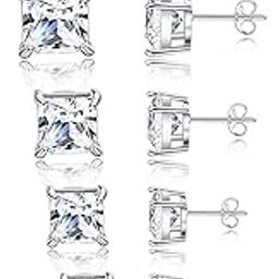 6-7 Pairs 20G Stainless Steel Stud Earrings Round Square Cubic Zirconia Earring Set For Men Women 2MM-8MM-image-98