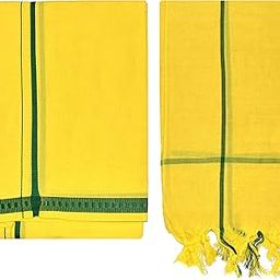 Men's Polycotton Temple Wear Dhoti with Angavastharam Towel-image-23