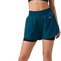 Clovia Women's Snug Fit Active High Rise Running Shorts in Navy Blue-image-22